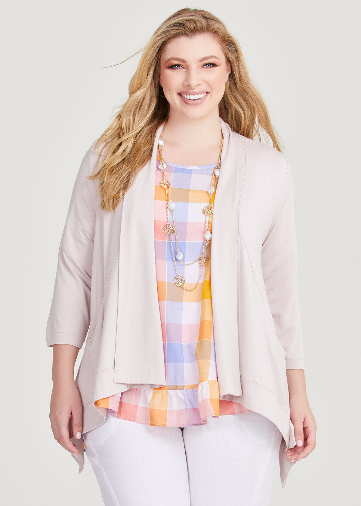 Light pink plus hotsell size cardigan