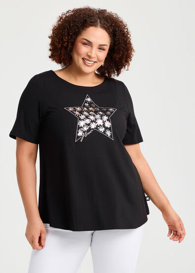 Plus Size Natural Stars Align Top