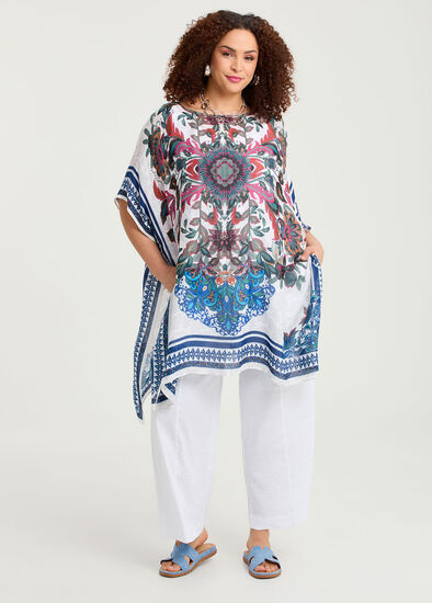 Plus Size Paisley Design Poncho