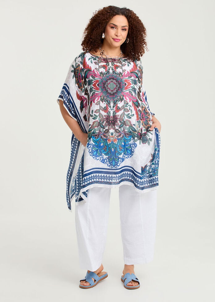 Paisley Design Poncho, , hi-res