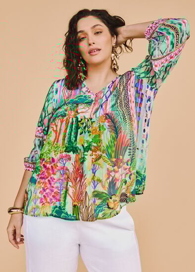 Plus Size Natural Tropics Top