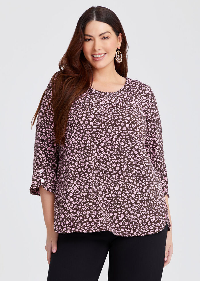 Button Detail Luna Top, , hi-res