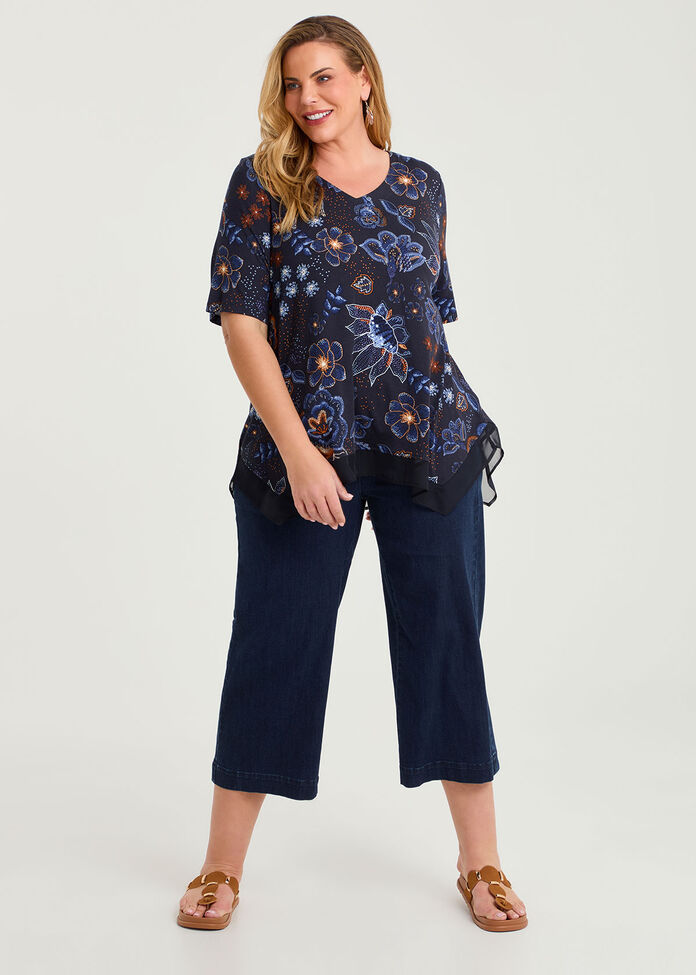 Bamboo Nature Chiffon Hem Top, , hi-res