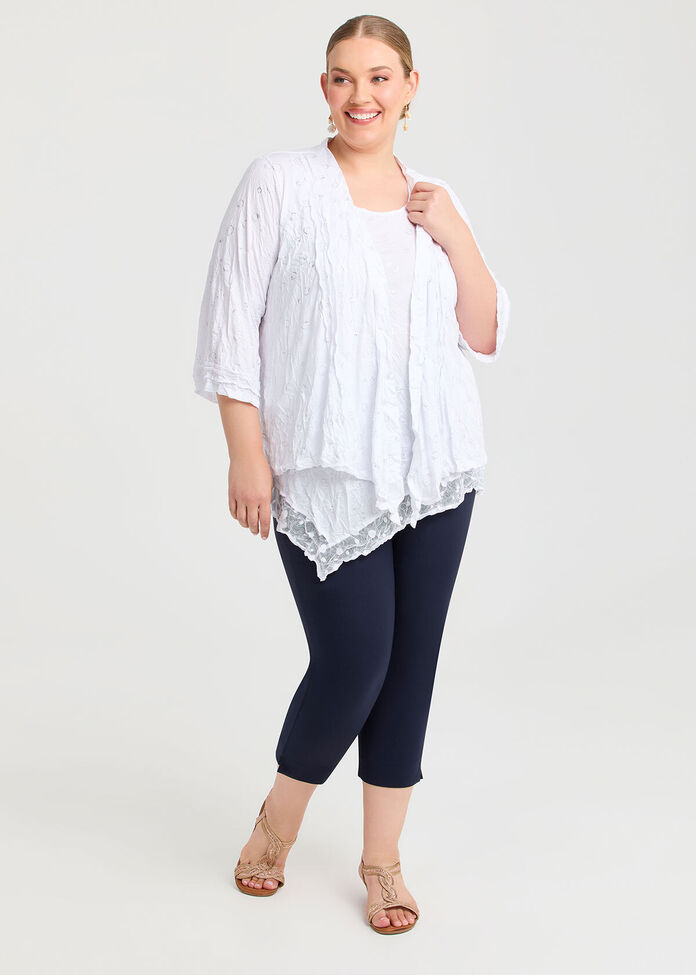 Shop Plus Size Mesh Trim Bamboo Crush Tank, White | Taking Shape AU