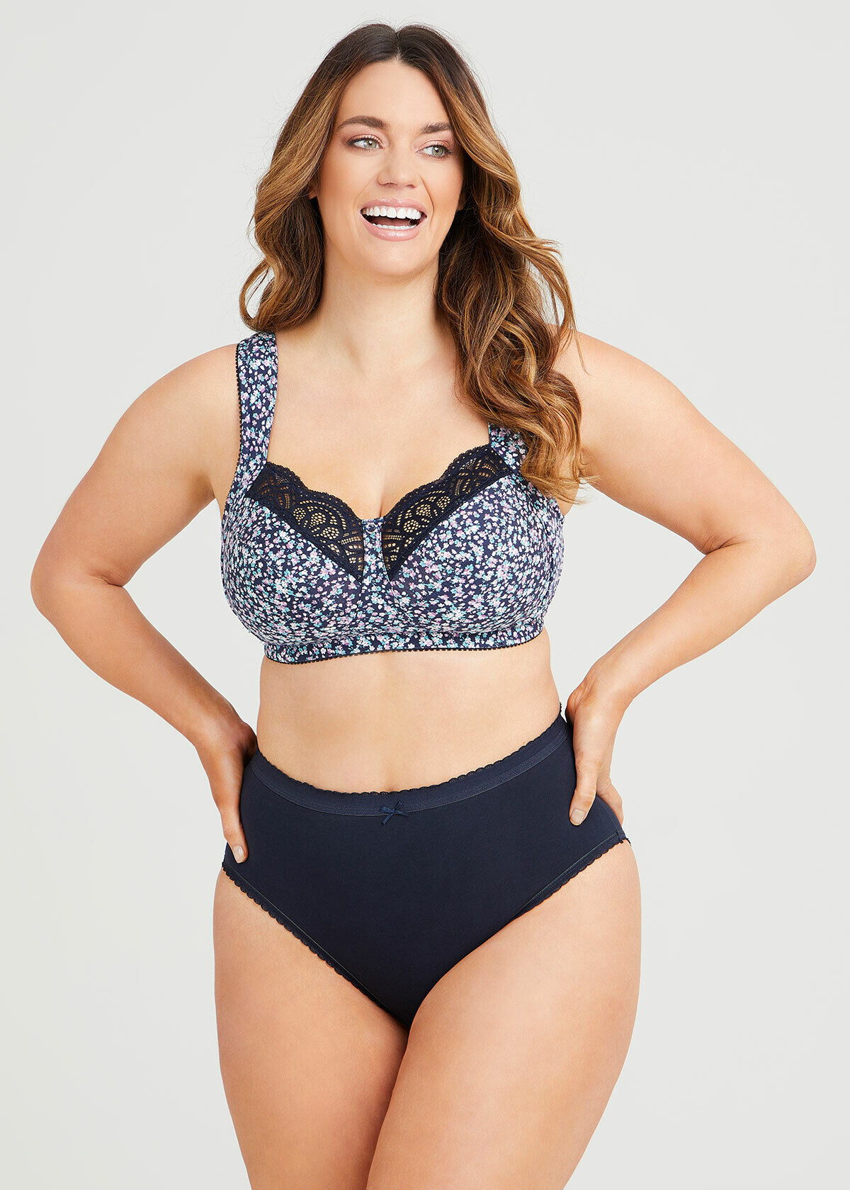 Shop Plus Size Wirefree Cotton Comfort Bra in Multi Sizes 12 30