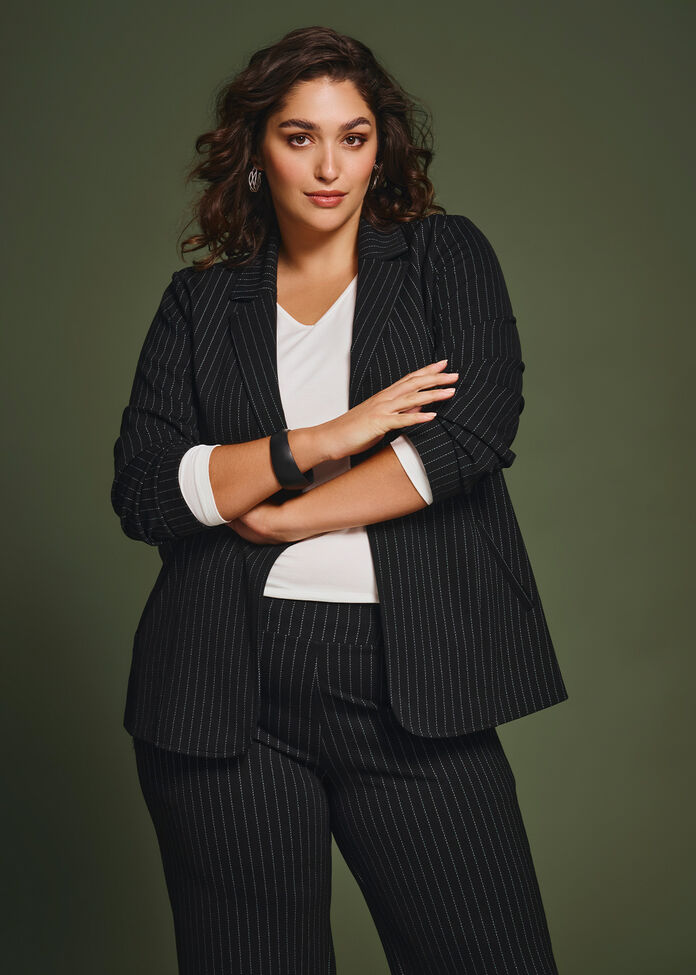 Natural Pinstripe Jacket, , hi-res