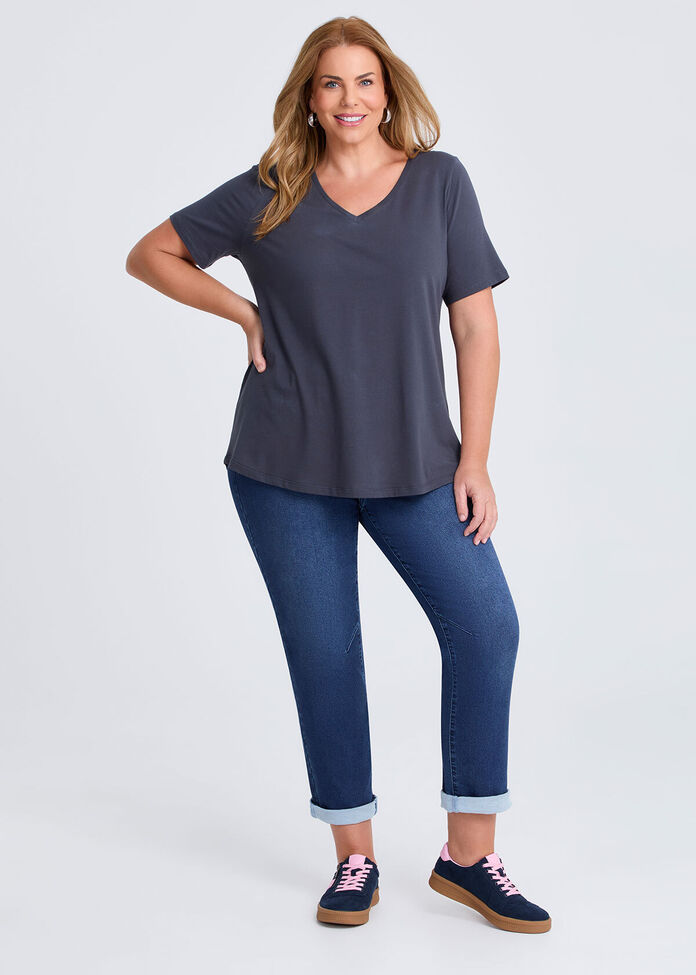 Organic Cotton V-neck T-shirt, , hi-res