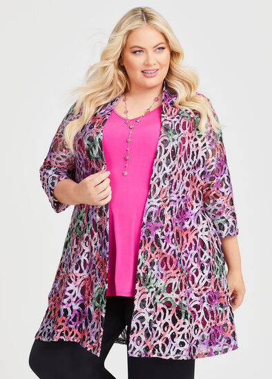 Plus Size Lulu Sequin Lace Cardigan