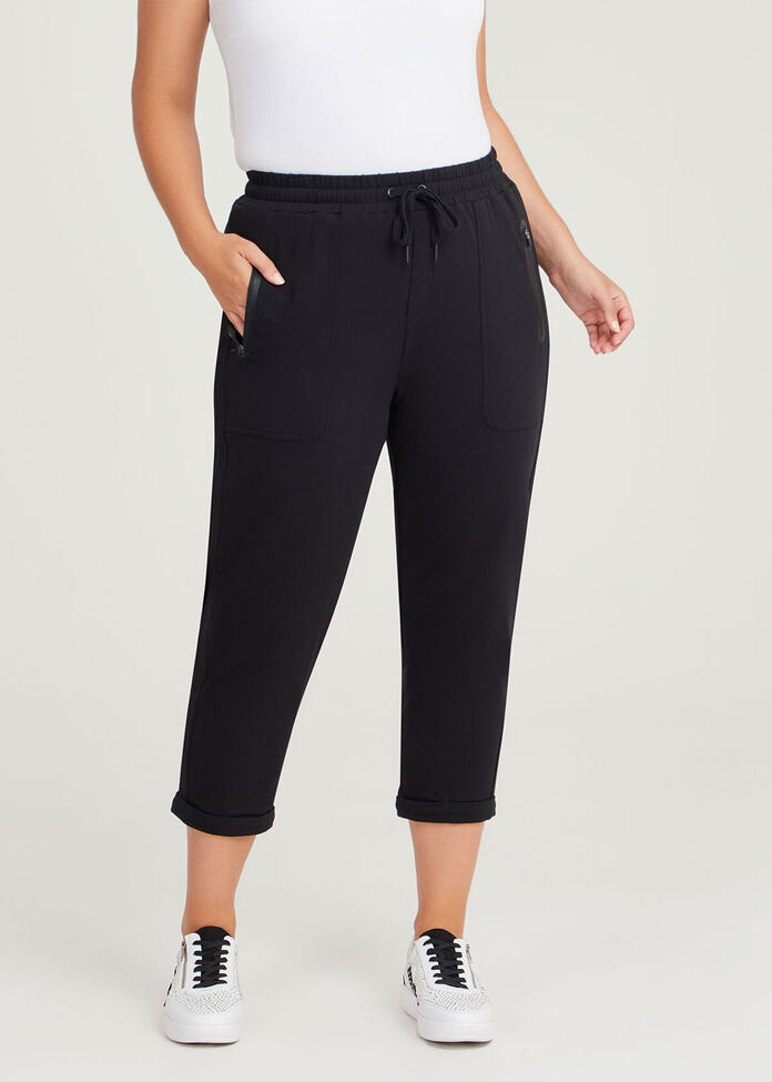 Shop Plus Size Active Zip Crop Pants in Black | Taking Shape AU