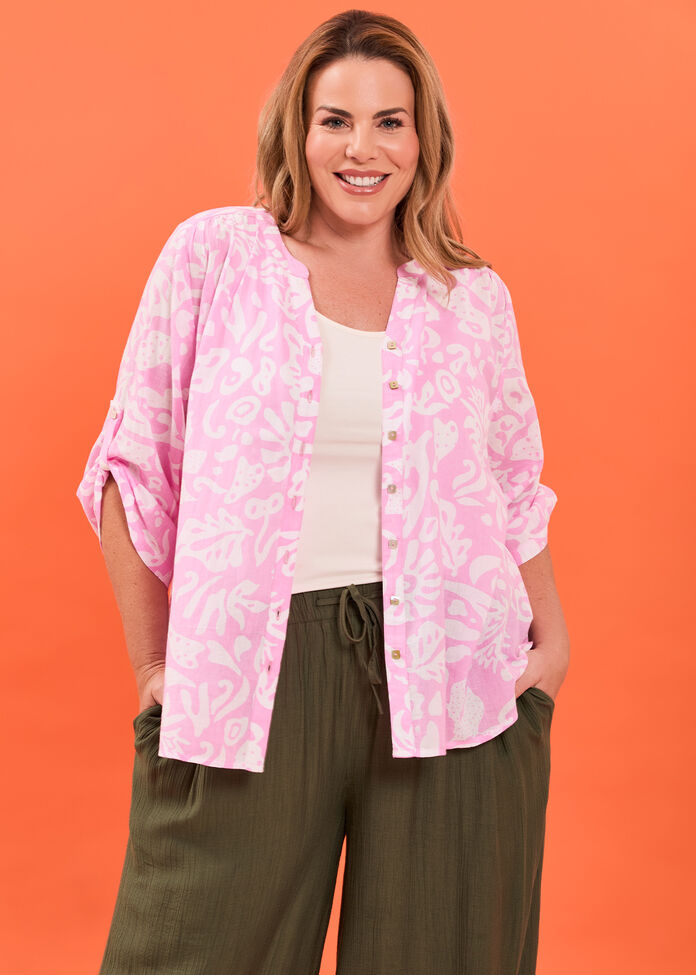 Cotton Batik Print Top, , hi-res
