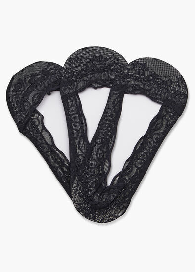 3 Pack Black Lace Socks