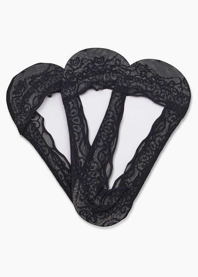 3 Pack Black Lace Socks, , hi-res