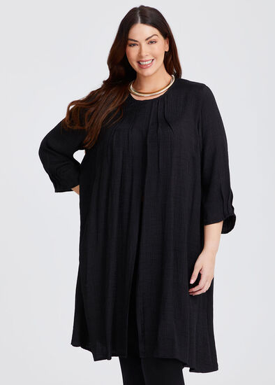 Plus Size Amber Crinkle Split Front Tunic