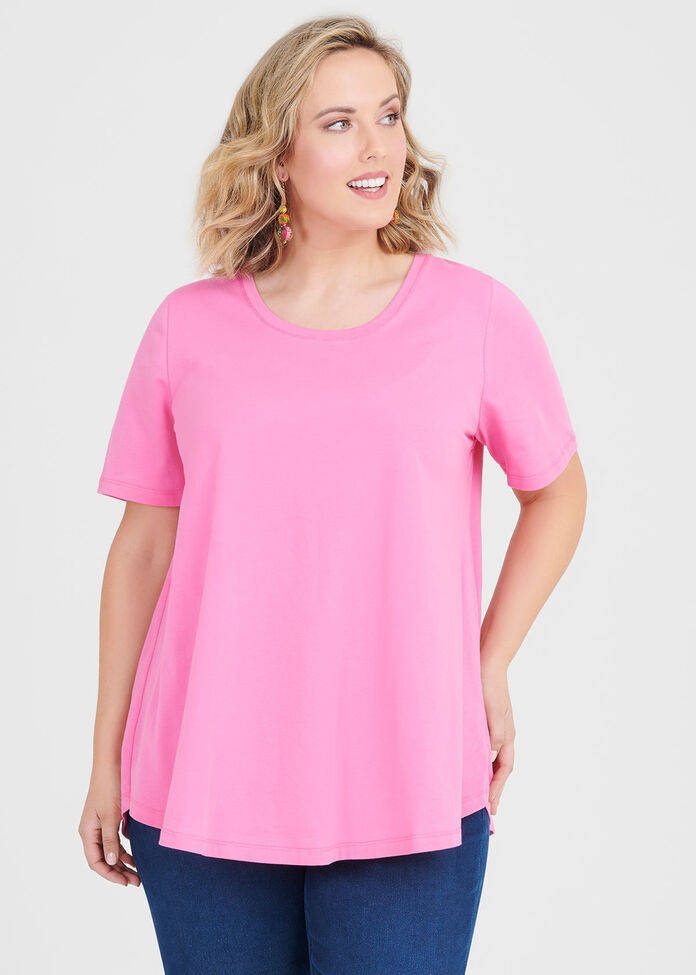 Shop Organic Easy Swing Tee in pink in sizes 12 to 24 | Taking Shape