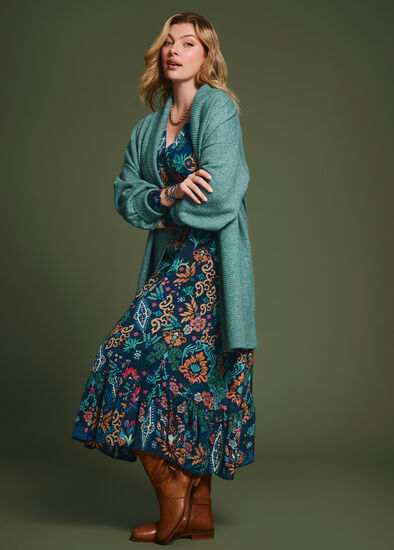 Plus Size Natural Ornate Paisley Dress