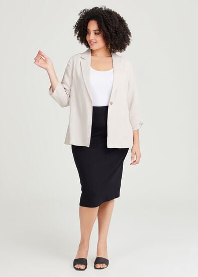 Plus Size Bamboo Base Pencil Skirt