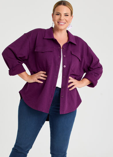 Plus Size Sweat Shacket