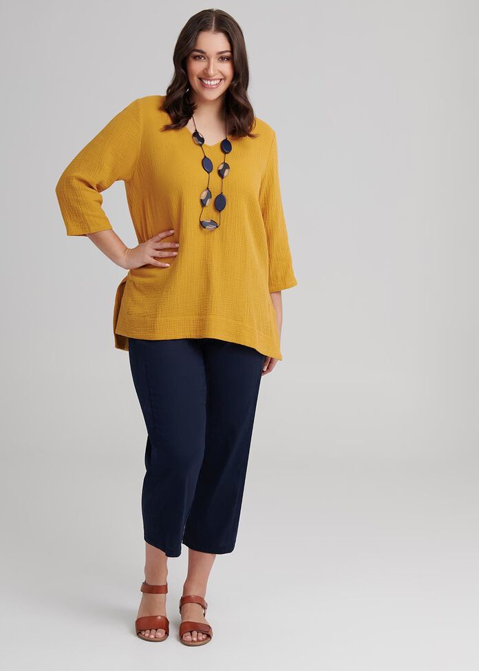 Shop Cotton Malta Top in Yellow in sizes to 24 Taking