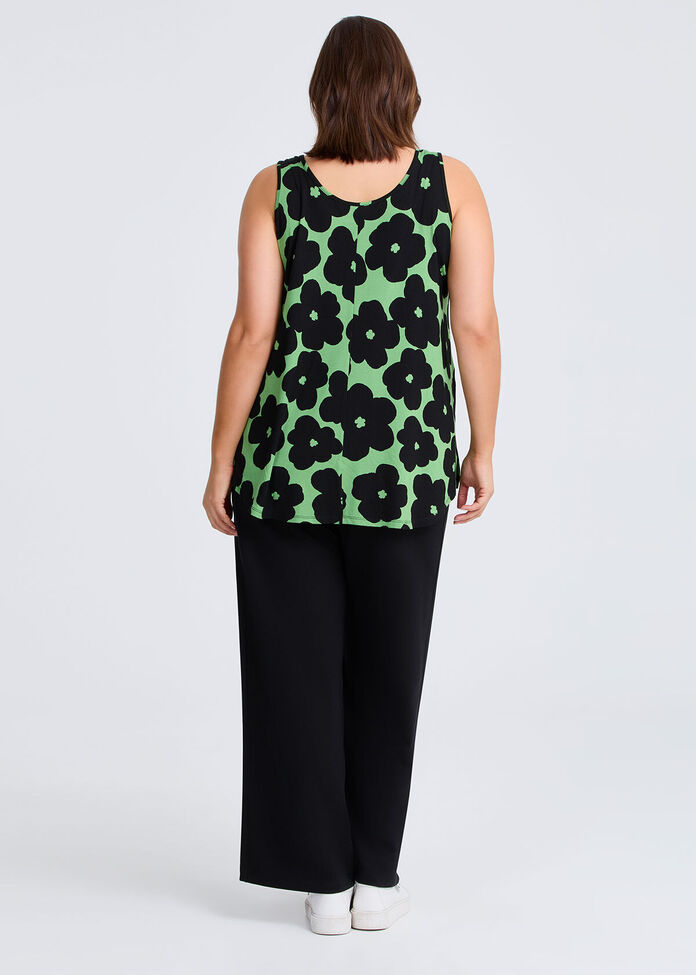 Plus Size Floral Print Tank Top - Sleeveless Pleated Shirt For Women - XL To 5XL Summer Basic