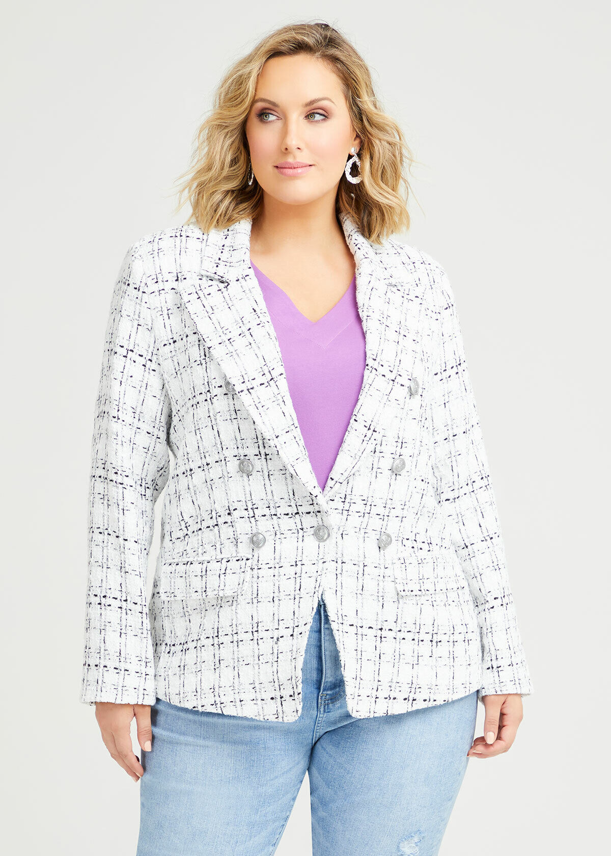 Plus size boucle deals jacket