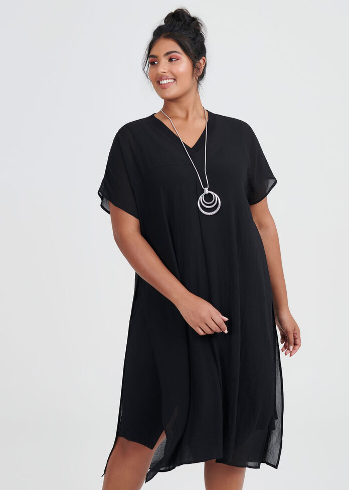Shop Plus Size Dreamy Days Sheer Tunic in Black | Taking Shape AU