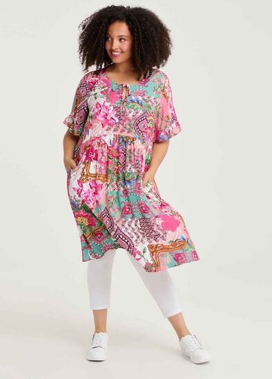 Plus Size Everyday Flora Natural Dress