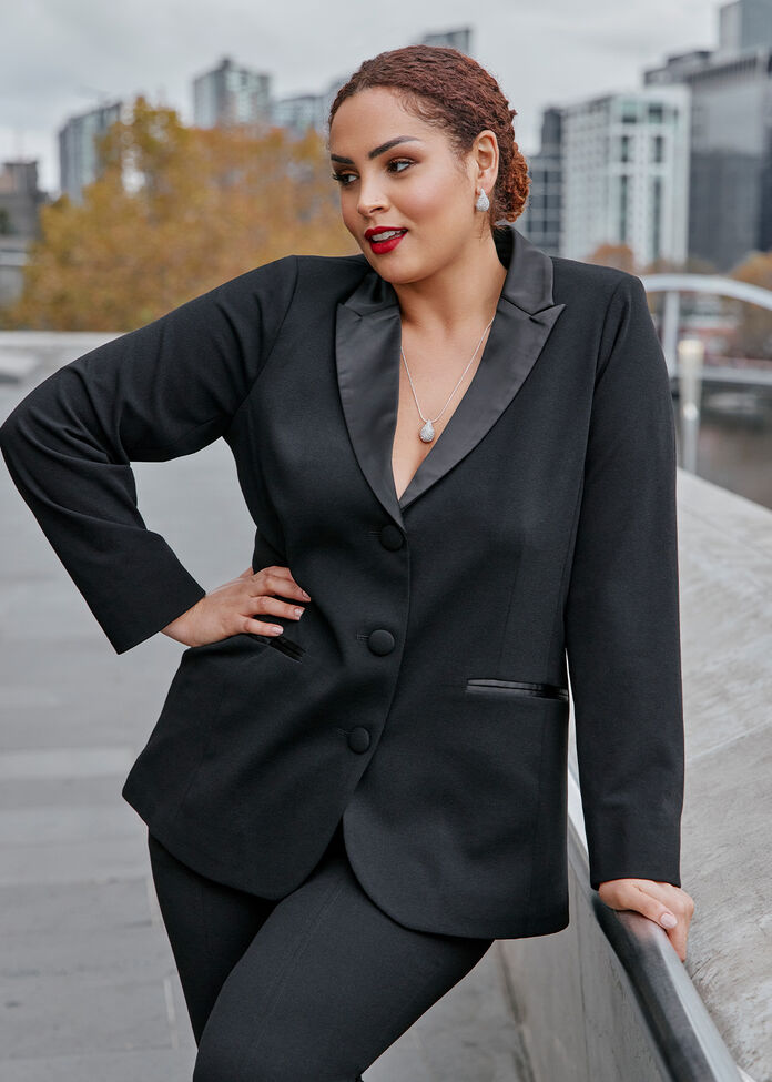 Plus Size Tuxedo For Women Tuxedo Evening Suit Jacket In Black