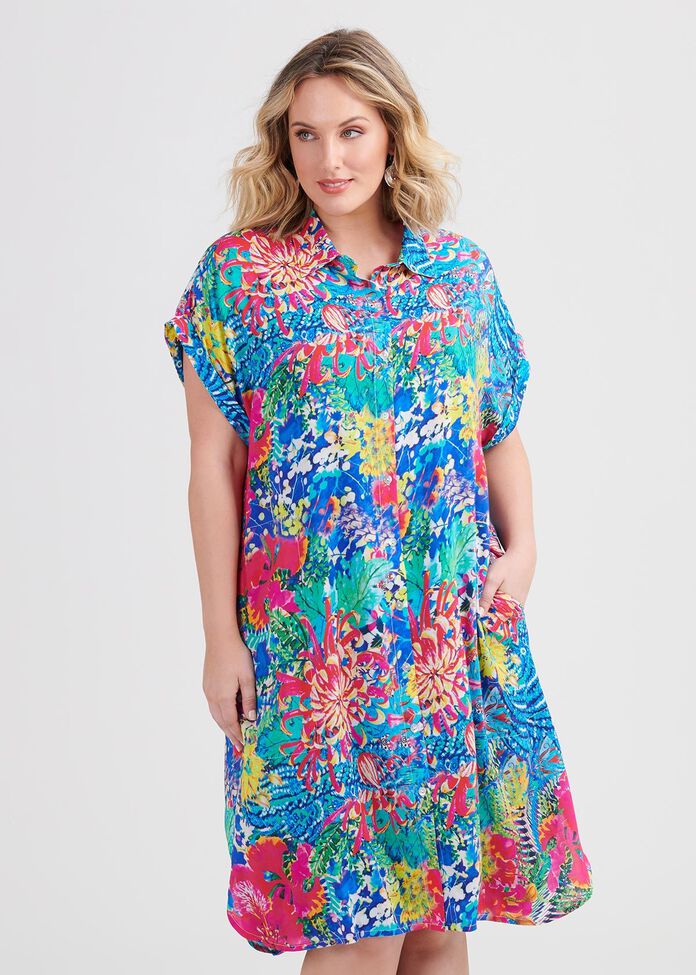 Shop Natural Floral Dress in Multi in sizes 12 to 24 | Taking Shape