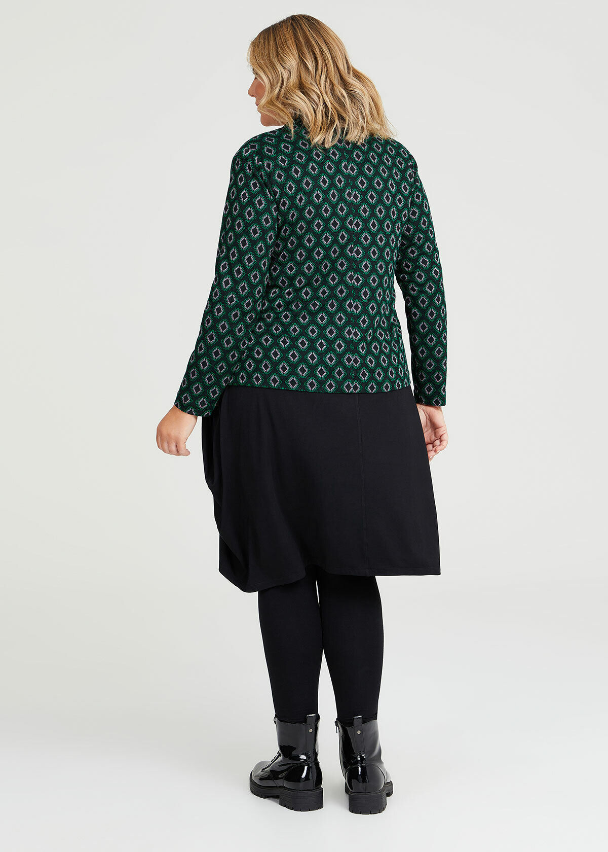 Geo jacquard knit wrap dress online