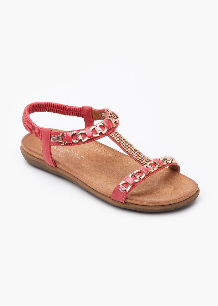 Shop Red Trim Detail Sandal | Comfortable Shoes | Taking Shape AU