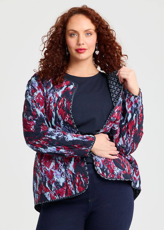 Natural Ikat Reversible Jacket, , hi-res