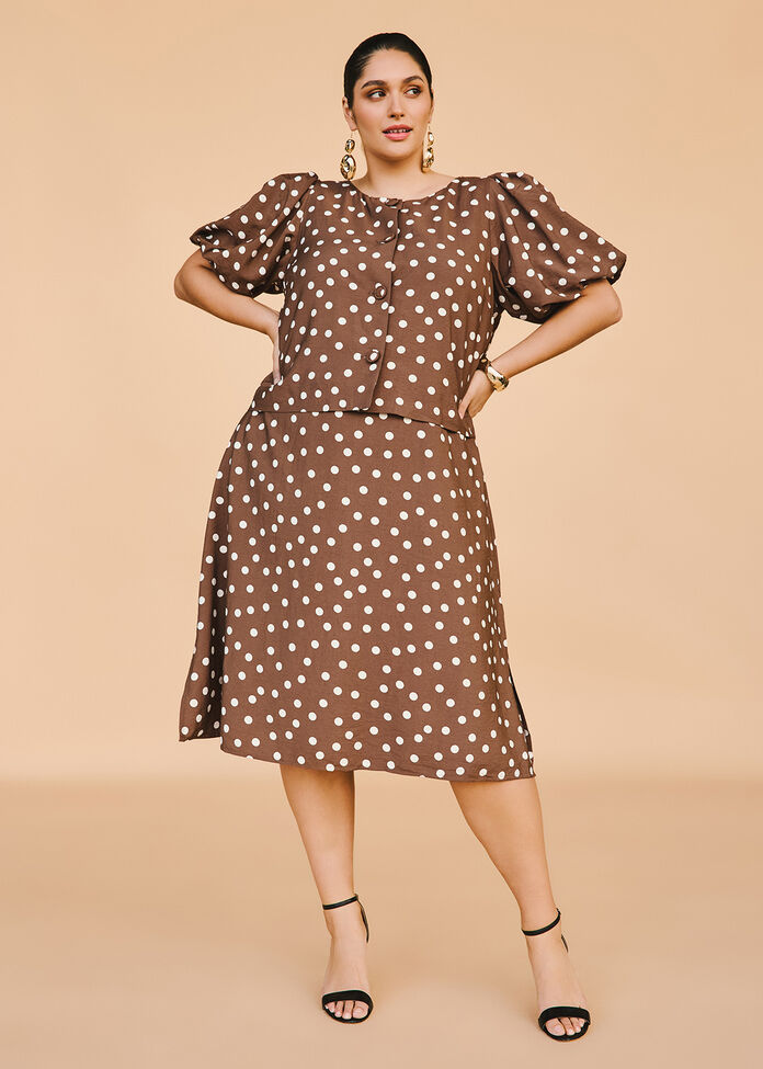 Shop Plus Size Julia Spot Bolero Jacket, Brown Taking Shape SG