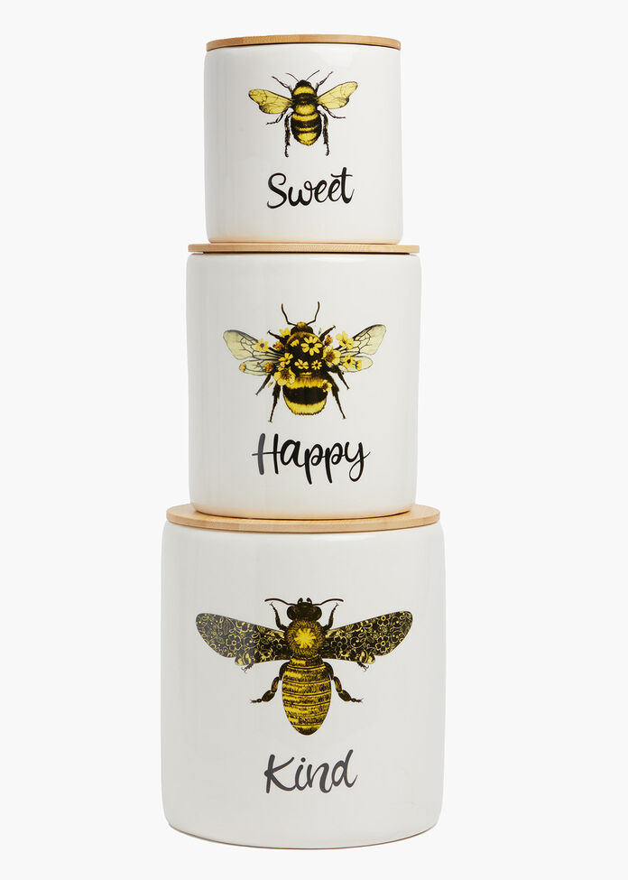 Set of 3 Bee Cannisters, , hi-res