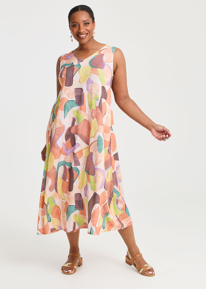 Natural Leilani Sleeveless Dress, , hi-res