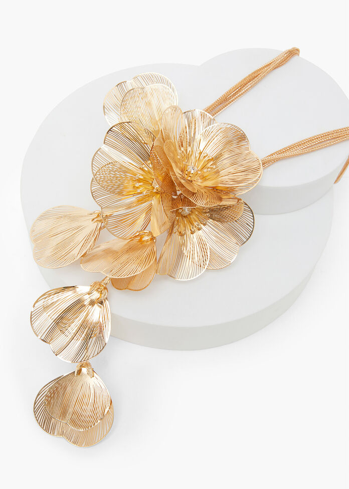 Statement Flower Necklace, , hi-res
