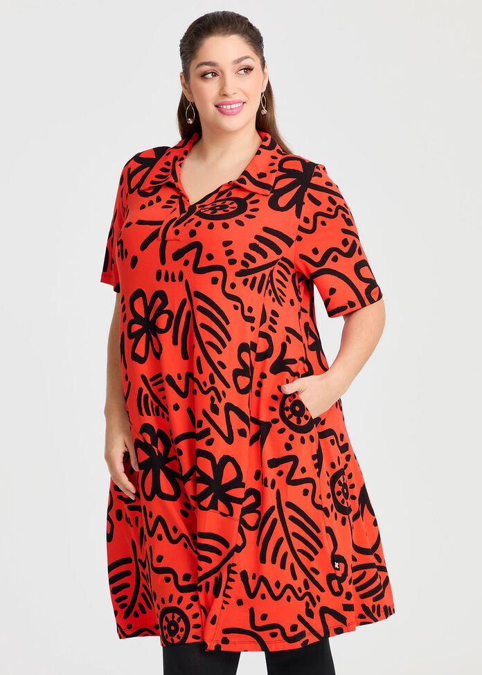 Natural Abstract Ayana Spot Dress, , hi-res