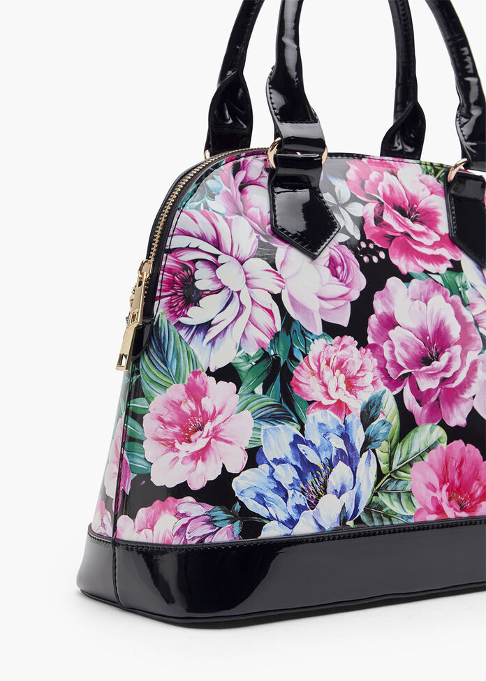 Coloured Floral Shoulder Bag, , hi-res