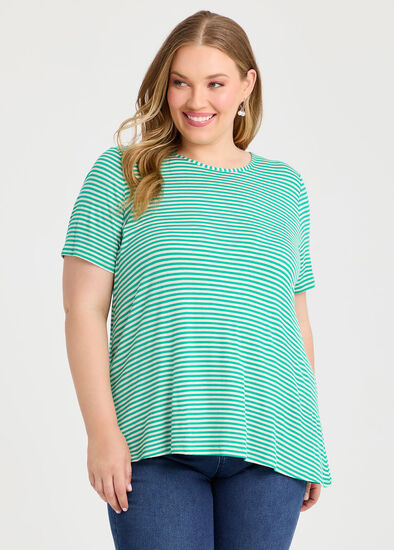 Plus Size Natural Stripe T-shirt