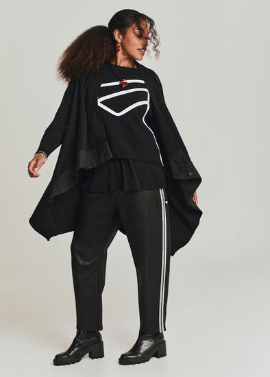 Plus Size Coated Stripe Barrel Jean