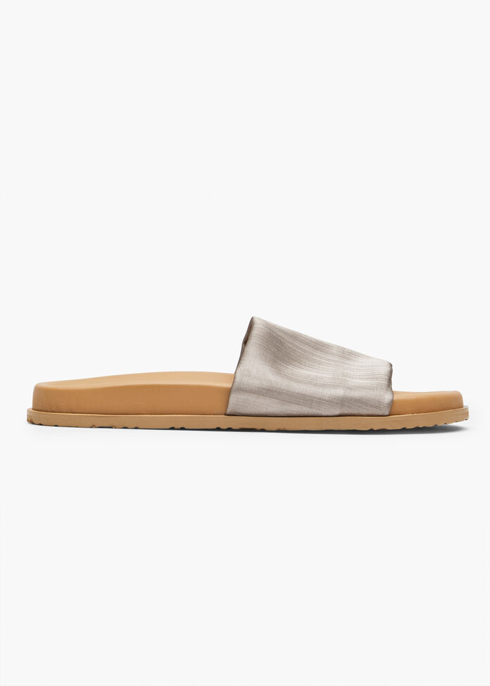 Stretch Slide Sandal, PEWTER, hi-res
