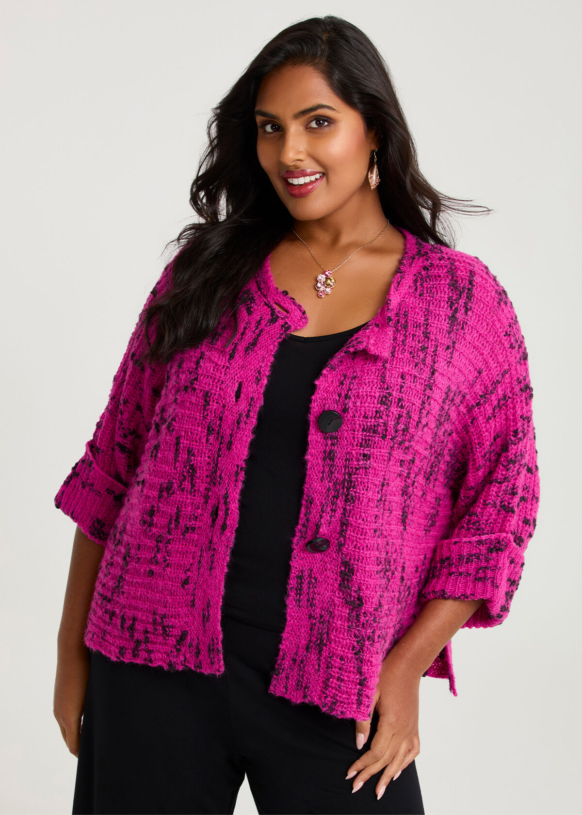 Shop Plus Size Wool Blend Slub Cardigan, Red | Taking Shape AU