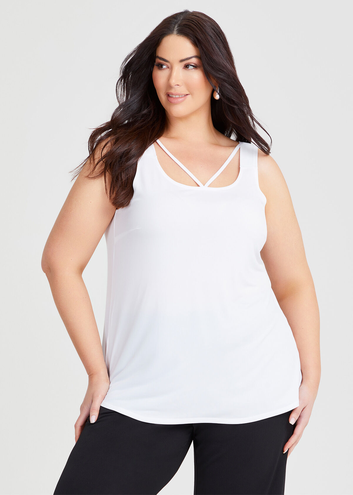 Plus size white tank hot sale