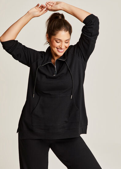 Plus Size Funnel Neck Active Tunic