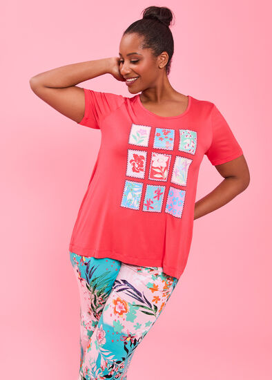 Plus Size Bamboo Meadow Pyjama Top