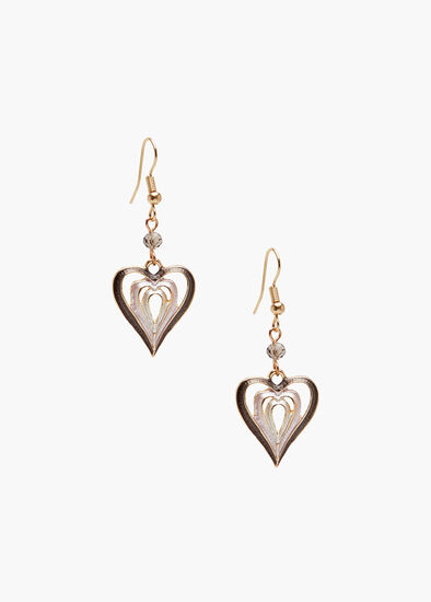 Layered Enamel Heart Earrings