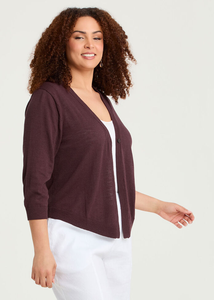 Tori Slub Knit Crop Cardigan, , hi-res