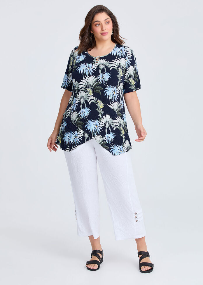 Selena Keyhole Top, PALM PRINT, hi-res