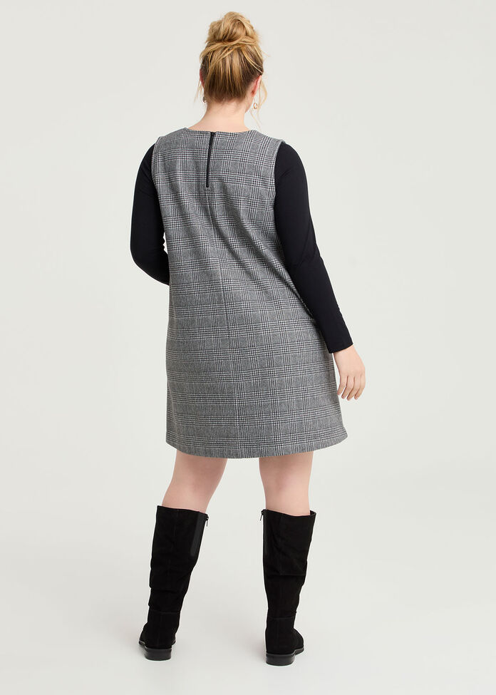 Sleeveless Check Shift Dress, CHECK, hi-res