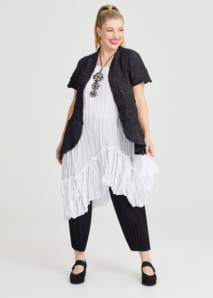 Plisse Peplum Shirt, , hi-res