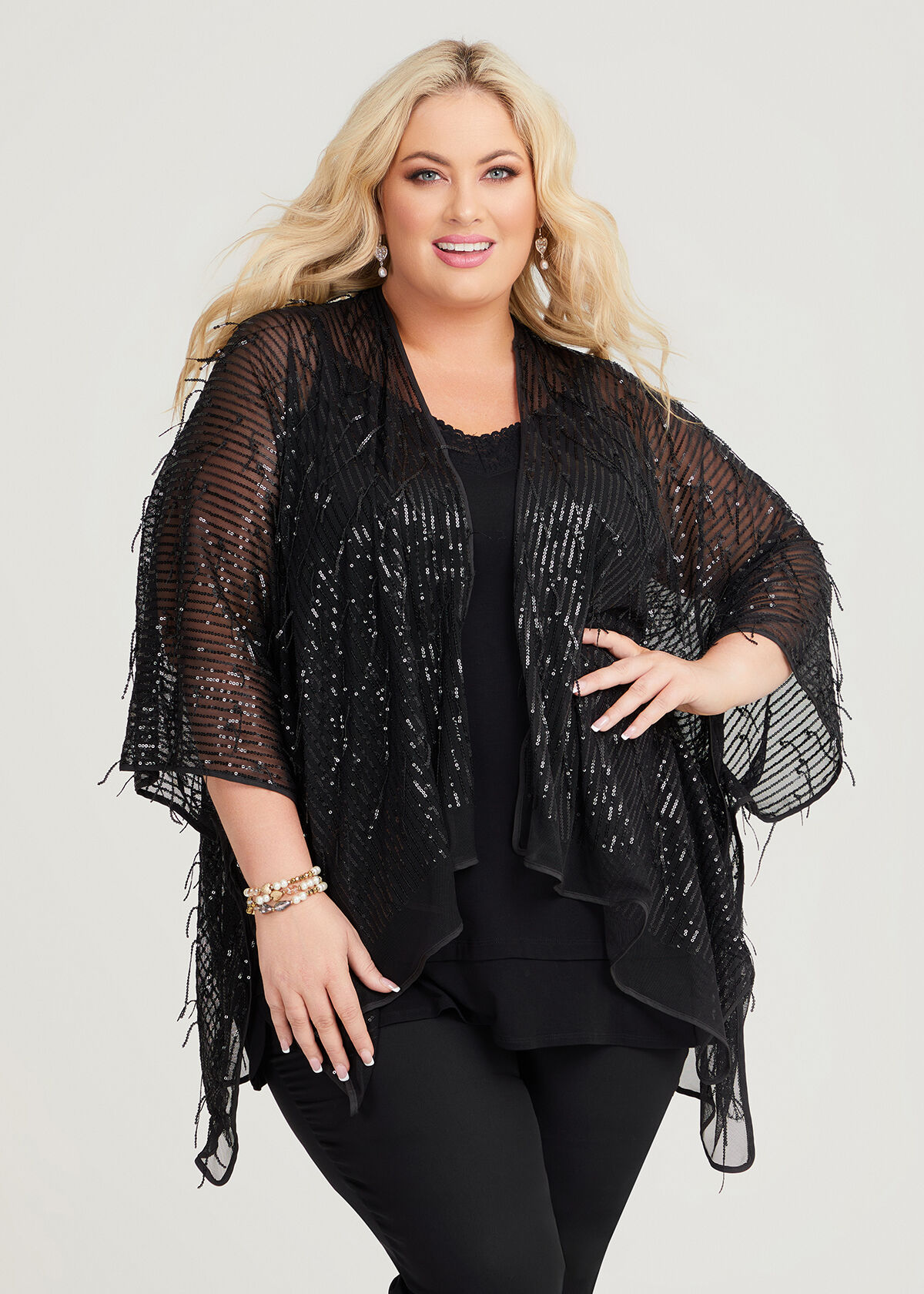 Plus size evening kimono hot sale